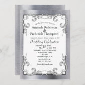 Faire-part de mariage en laiton-or-argent (Devant / Derrière)