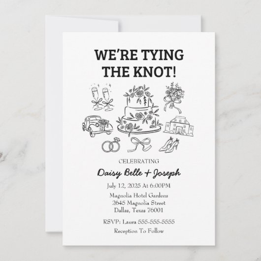 Faire-part de mariage en ligne artistique capricie (Devant)