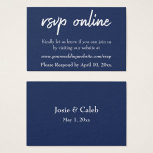 Faire-part de mariage en ligne Insert Navy Script