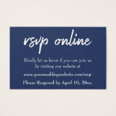 Faire-part de mariage en ligne Insert Navy Script  (Devant)