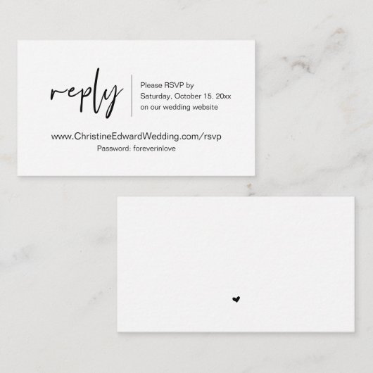 Faire-part de mariage en ligne RSVP, carte à thème (Devant / Derrière)