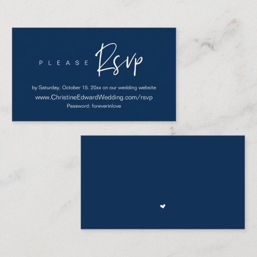 Faire-part de mariage en ligne RSVP, carte minimal (Devant / Derrière)