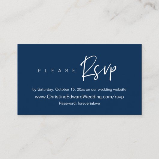 Faire-part de mariage en ligne RSVP, carte minimal (Devant)