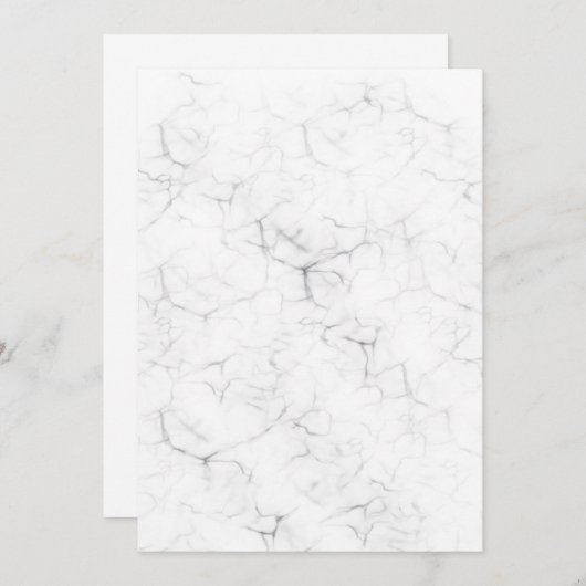 Faire-part de mariage en marbre blanc Créez votre  (Devant / Derrière)