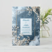 Faire-part de mariage en marbre de la marine moder (Debout devant)