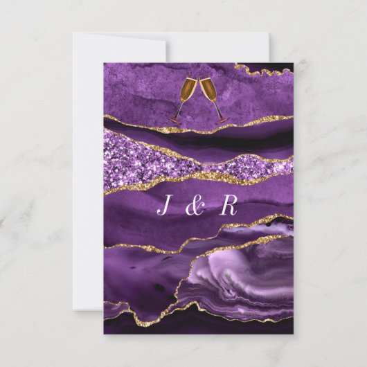 Faire-part de mariage en marbre de Parties scintil (Dos)