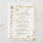 Faire-part de mariage en marbre d'or blanc (Dos)