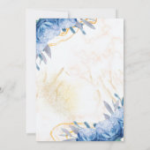 Faire-part de mariage en marbre doré Rose bleu (Dos)