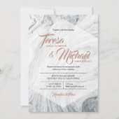 Faire-part de mariage en marbre, Faux Rosegold, Po (Devant)