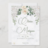 Faire-part de mariage en marbre fleuri et verdoyan (Devant)
