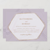 faire-part de mariage en marbre géomatique or (Devant / Derrière)