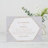 faire-part de mariage en marbre géomatique or (Debout devant)