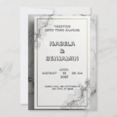 Faire-part de mariage en marbre gris (Devant)