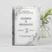 Faire-part de mariage en marbre gris (Debout devant)