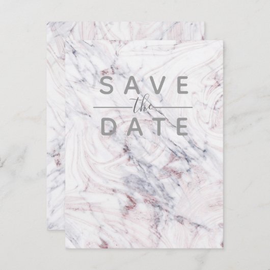 Faire-part de mariage en marbre gris blanc avec to (Devant / Derrière)