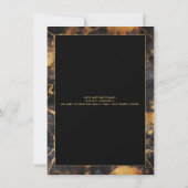 Faire-part de mariage en marbre noir et or (Dos)