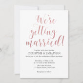 Faire-part de mariage en marbre rose pâle (Devant)