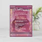 Faire-part de mariage en marbre violet plat (Debout devant)