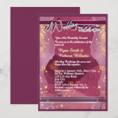 Faire-part de mariage en marbre violet plat (Devant / Derrière)