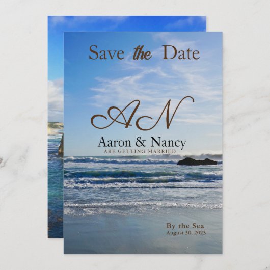 Faire-part de mariage En Mer (Devant / Derrière)