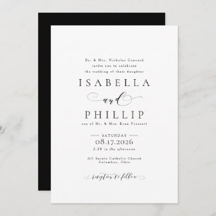 Faire-part de mariage en noir et blanc