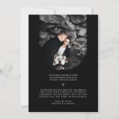 Faire-part de mariage en noir et blanc (Dos)