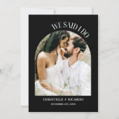 Faire-part de mariage en noir et blanc élégant et  (Devant)