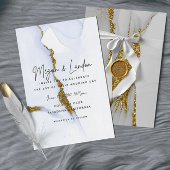 Faire-part de mariage en or artisanal à l'encre d'