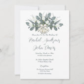 Faire-part de mariage en or avec tulipes blanches (Devant)