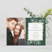 Faire-Part de Mariage en Or Botanique de Verdure d (Debout devant)