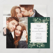 Faire-Part de Mariage en Or Botanique de Verdure d (Devant / Derrière)