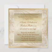 Faire-part de mariage en or champagne damassé form (Dos)