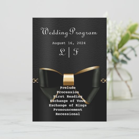 Faire-part de mariage en or et noir Tuxedo (Debout devant)