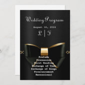 Faire-part de mariage en or et noir Tuxedo (Devant / Derrière)