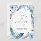 Faire-part de mariage en or feuille vert (Devant)