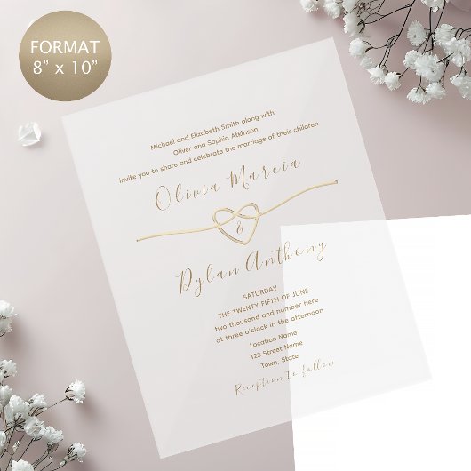 Faire-part de mariage en or moderne