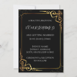 Faire-part de mariage en or noir