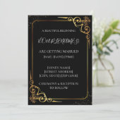 Faire-part de mariage en or noir (Debout devant)