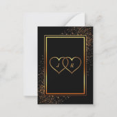 Faire-part de mariage en or noir avec anneaux (Dos)