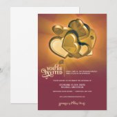 Faire-part de mariage en or radiant (Devant / Derrière)