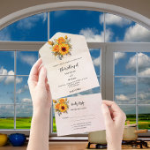 Faire-part de mariage en or rose tournesol RSVP