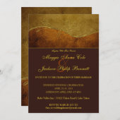 Faire-part de mariage en or rustique (Devant / Derrière)