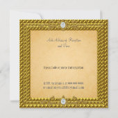 Faire-part de mariage en or unique et élégant (Dos)