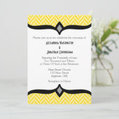 Faire-part de mariage en os blanc jaune (Debout devant)