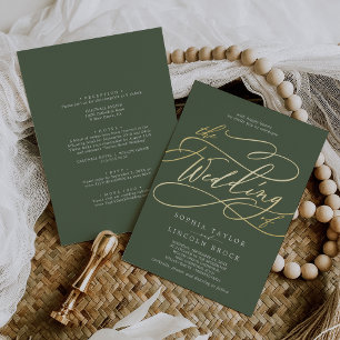 Faire-part de mariage en papier d'or Sophia Woodla