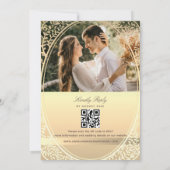 Faire-part de mariage en papier doré avec QR Code (Dos)