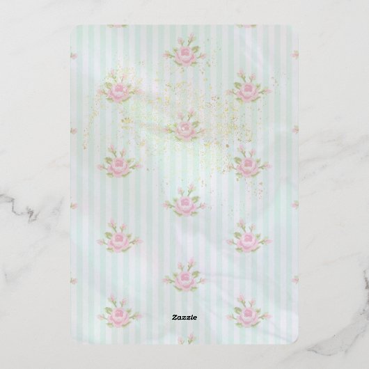 Faire-part de mariage en papier métallisé à motif (Verso)