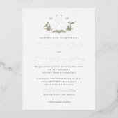Faire-part de mariage en papier métallisé avec mon (Recto)