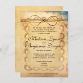 Faire-part de mariage en papier Vintage débrayé (Devant / Derrière)