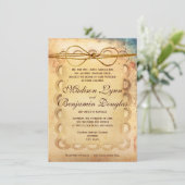 Faire-part de mariage en papier Vintage débrayé (Debout devant)